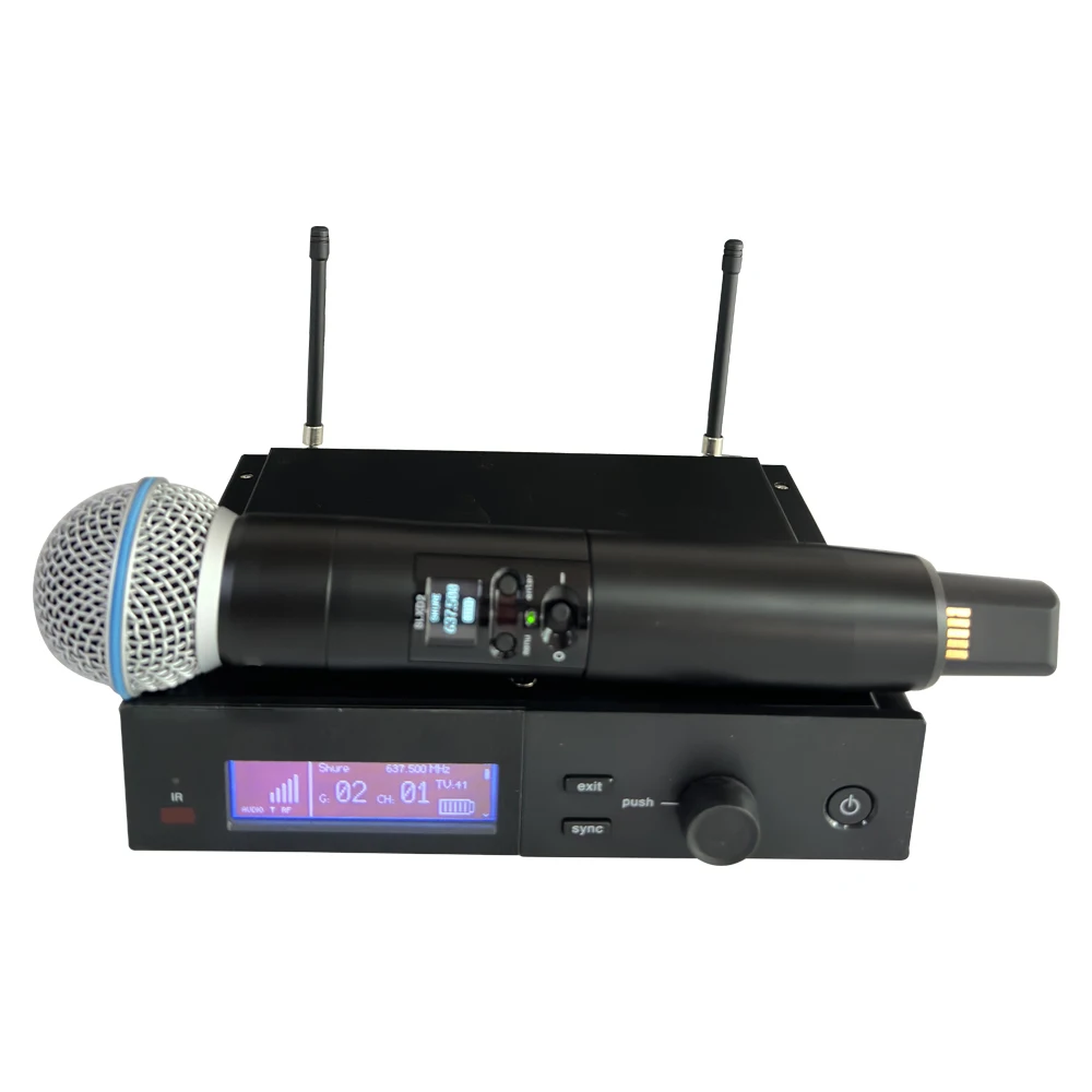 

E/SLXD4 Wireless Microphone System Dual Channel Microphone Wireless Handheld Beta58 for Family Karaoke Stage Performance