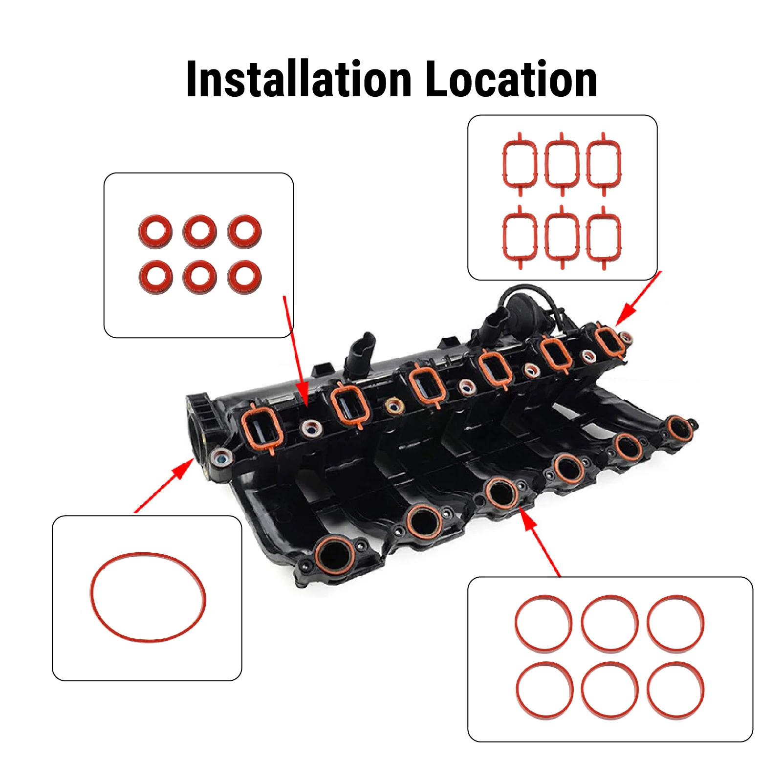 Gasket Kits for BMW N52 N54 N55 M57 Intake Manifold OE 11617800585 Compatible with 325i 330i 335i 525i 530i X3 X5 3.0L view 5