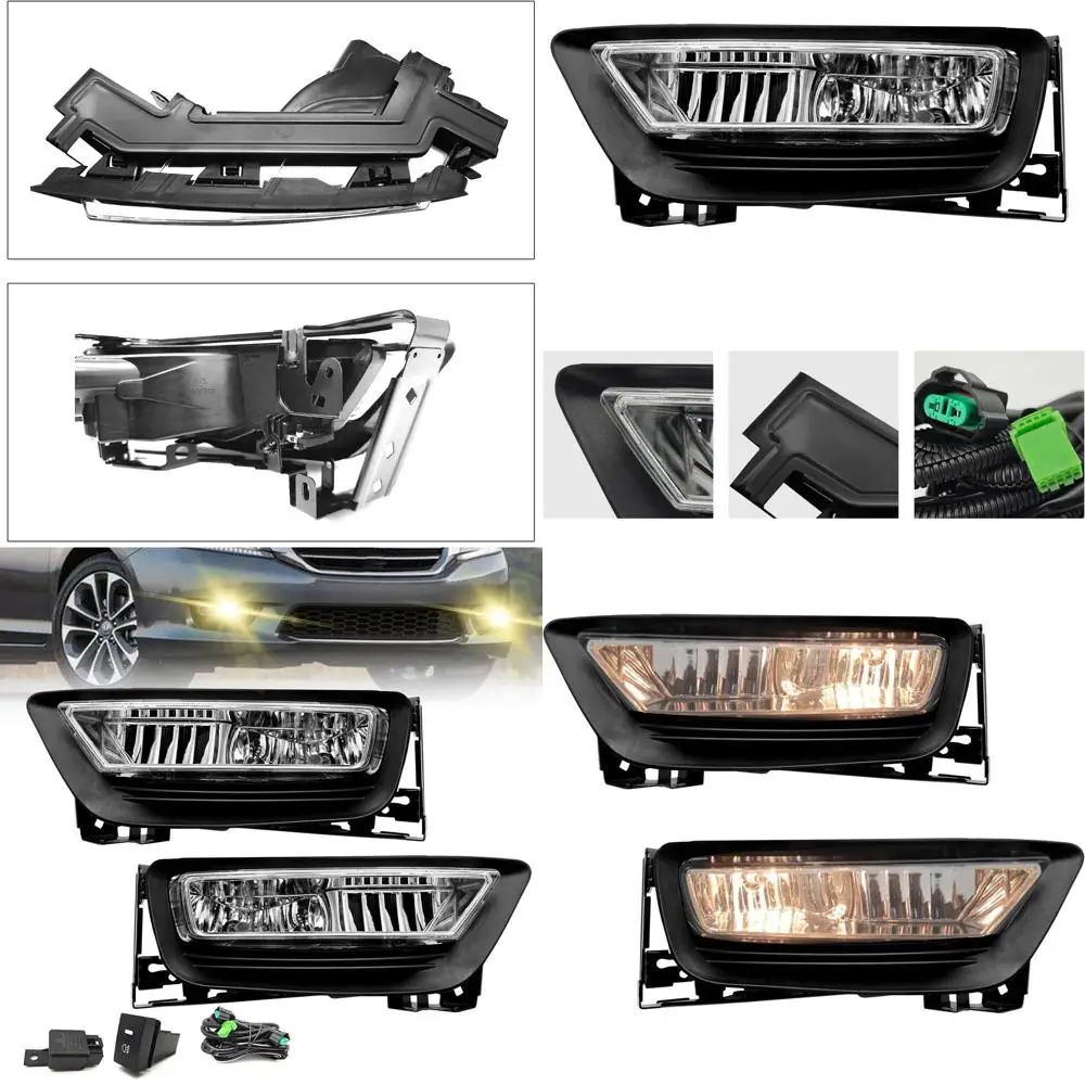 

2013-2015 Honda Accord 4-Door Sedan Clear Lens Fog Lights with Halogen Bulbs HO2593132, HO2592132