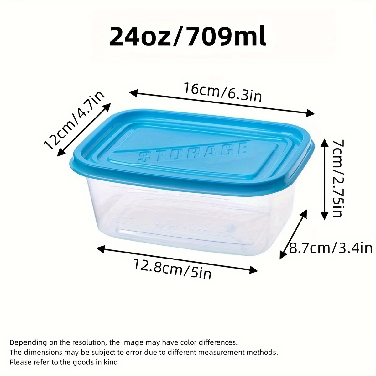 Set of 6 Transparent Stackable Food Storage Containers