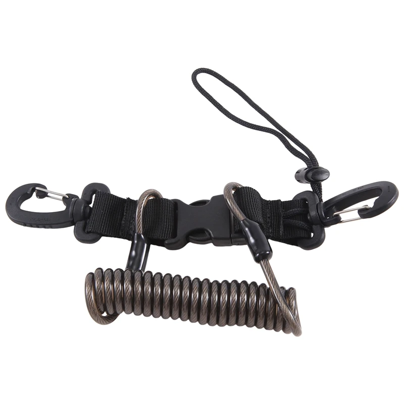 Mergulho autônomo Lanyard Coil Springs, Colhedor da câmera, Espiral com anel, Luzes de mergulho, Mergulho subaquático