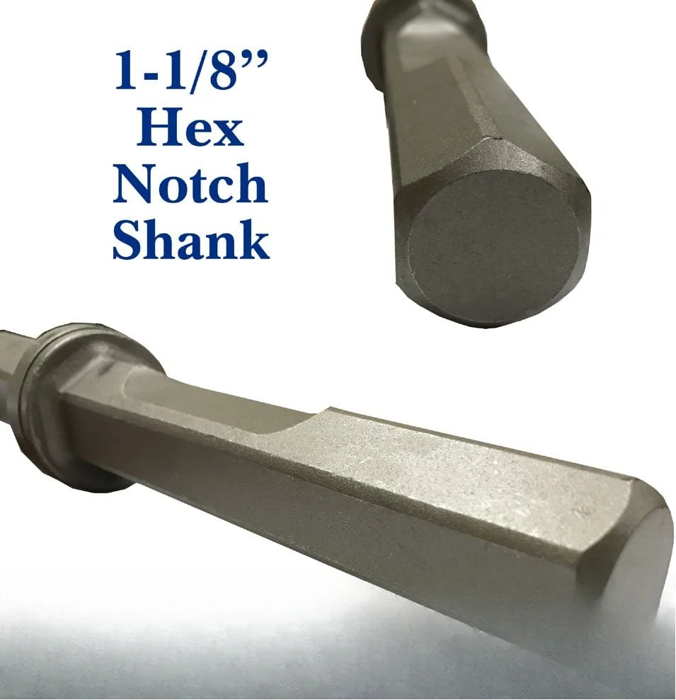 1-1/8-Inch Hex Notch Shank 6" Wide 2mm Thick Stainless Steel Blade - Champion Chisel/Works great with Demolition Hammer Carts