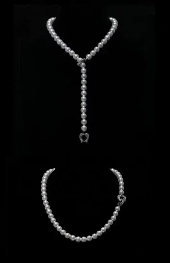 

Ожерелье из натурального пресноводного жемчуга 7-8 мм, цепочка для свитера, застежка-тюльпан, штабелируемая комбинация различных способов ношения