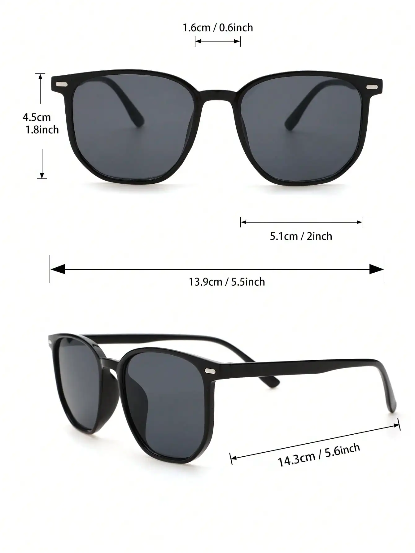 1PC Unisex Geometric Frame Classic Plastic Casual Sunglasses For Outdoor Travel Accessories