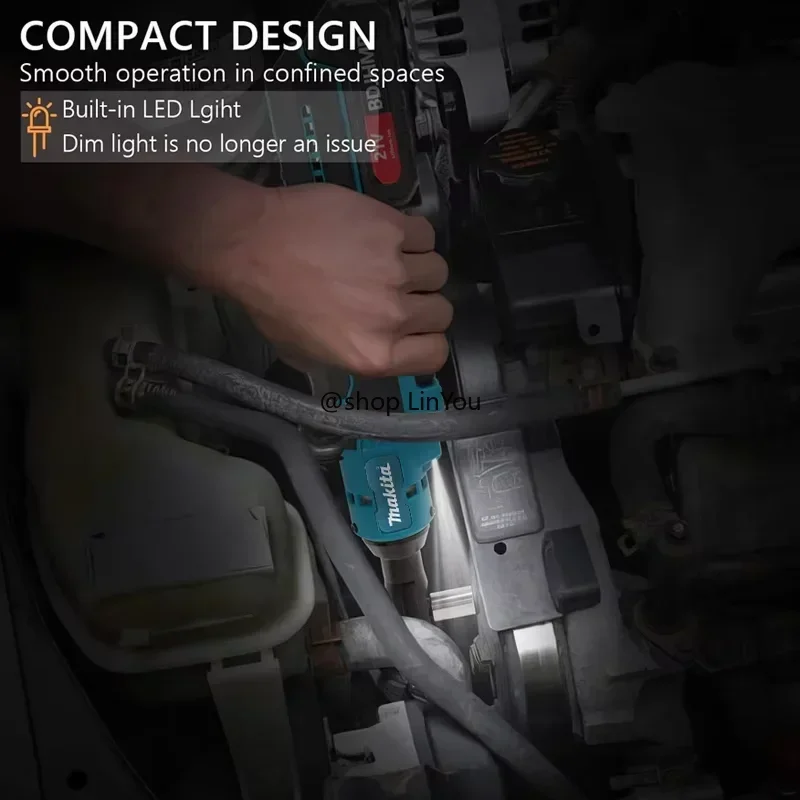 

Makita 18V Brushless Ratchet Right Angle Wrench Cordless Driver Multifunction Variable Speed Power Wrench LED Power Tools