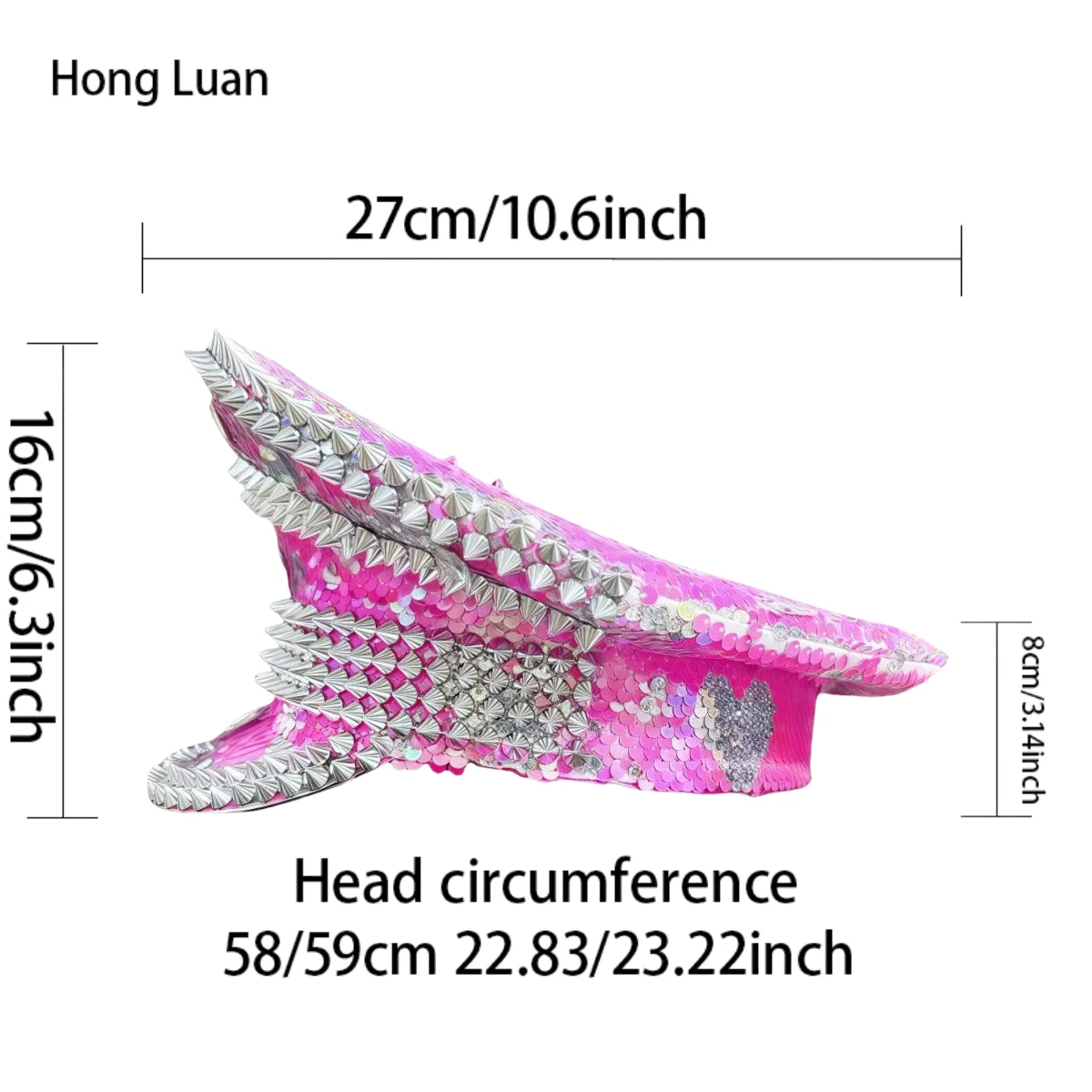 HongLuan Yellow Laser Leather Loop Captain Hat Rhinestone & Military Caps for Woman, Rave Festivals Accessories ＆ Party Cap Man