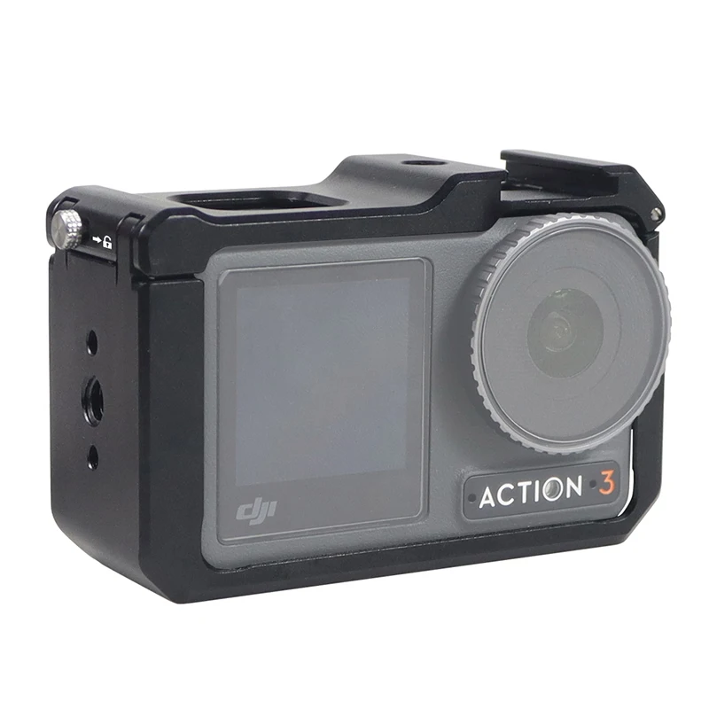 Vollformat-Kamerakäfig, Schutzgehäuse, Zubehör für DJI Osmo Action 4, für DJI Osmo Action 5 Pro, kalter Schuh für leichtes Stativ – Detail 20