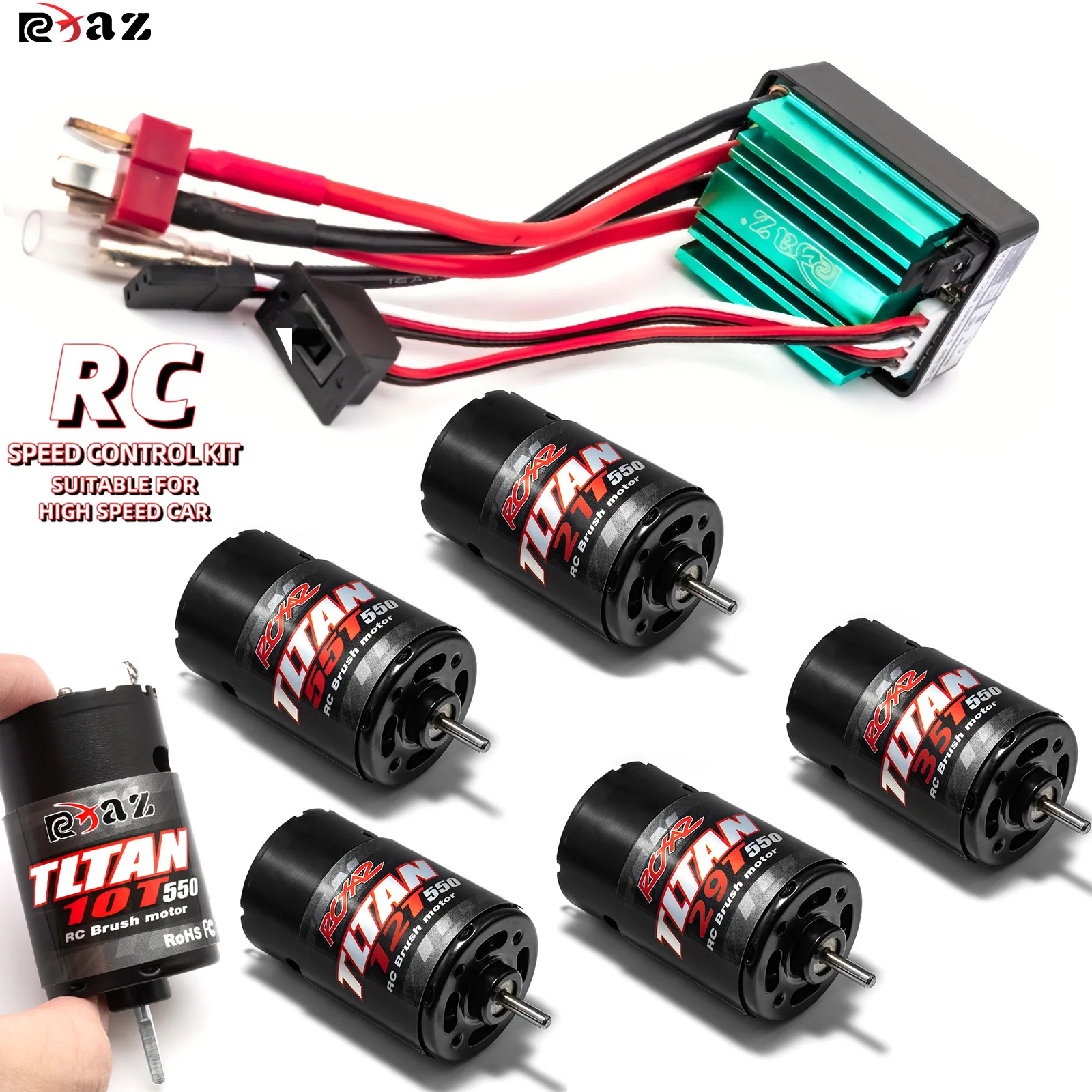 

Матовый двигатель RC 550 10T-55T ESC 320A Скорость ​ ​ Комбинированный набор управления Climb Drift Racing Водонепроницаемый для 1/10 RC Cralwer Car/Boat