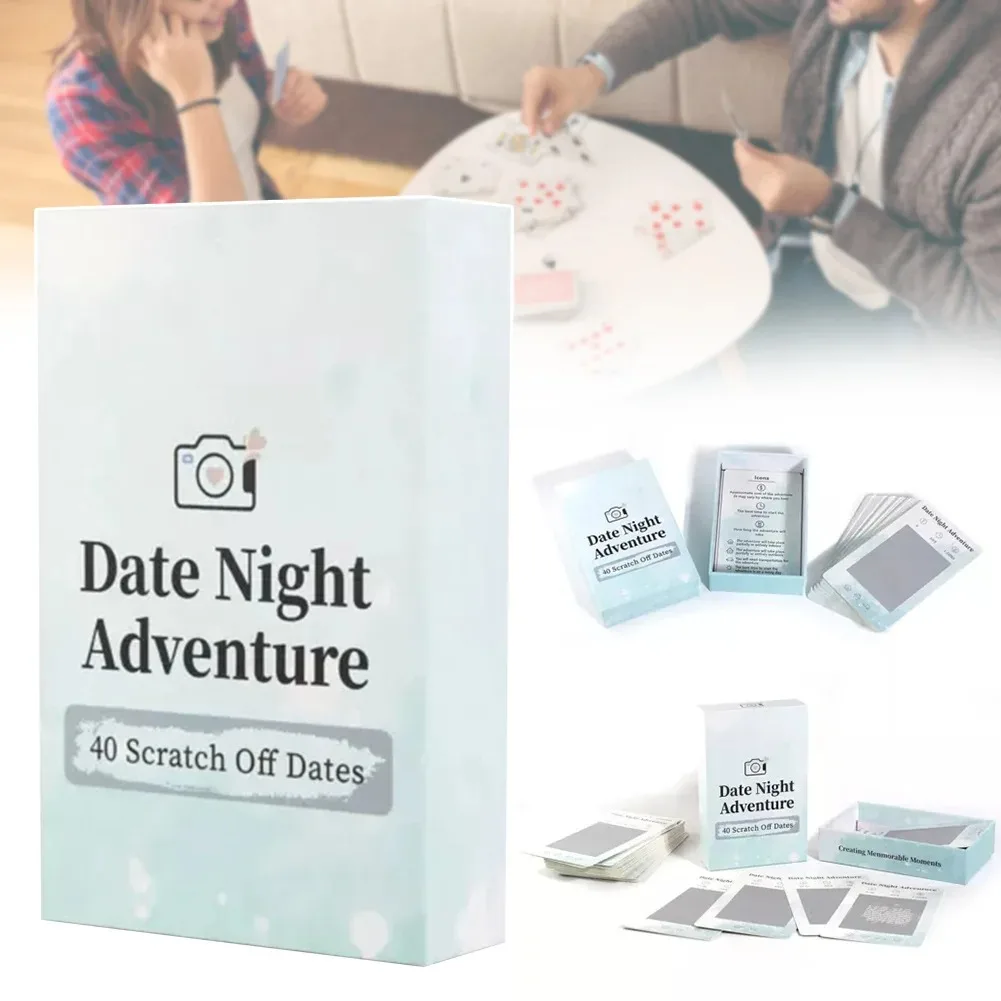 لعبة بطاقات التاريخ الليلي 40 فكرة للتاريخ للأزواج، لعبة بطاقات أفكار ليلية رومانسية ممتعة للخدش، هدايا مثالية لها ولها