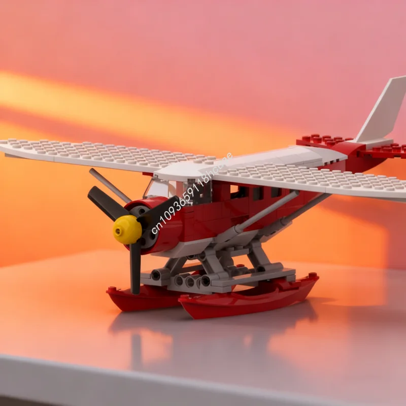 

127pcs MOC Minifig Scale Seaplane City Airported Model Building blocks Christmas gifts Architecture DIY creative toy Brick Kids