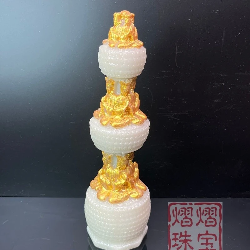 Luminous relic tower ornaments, tranquil guardian relic tower, Buddhist tower ornaments for worship in the Buddhist hall, Dharan