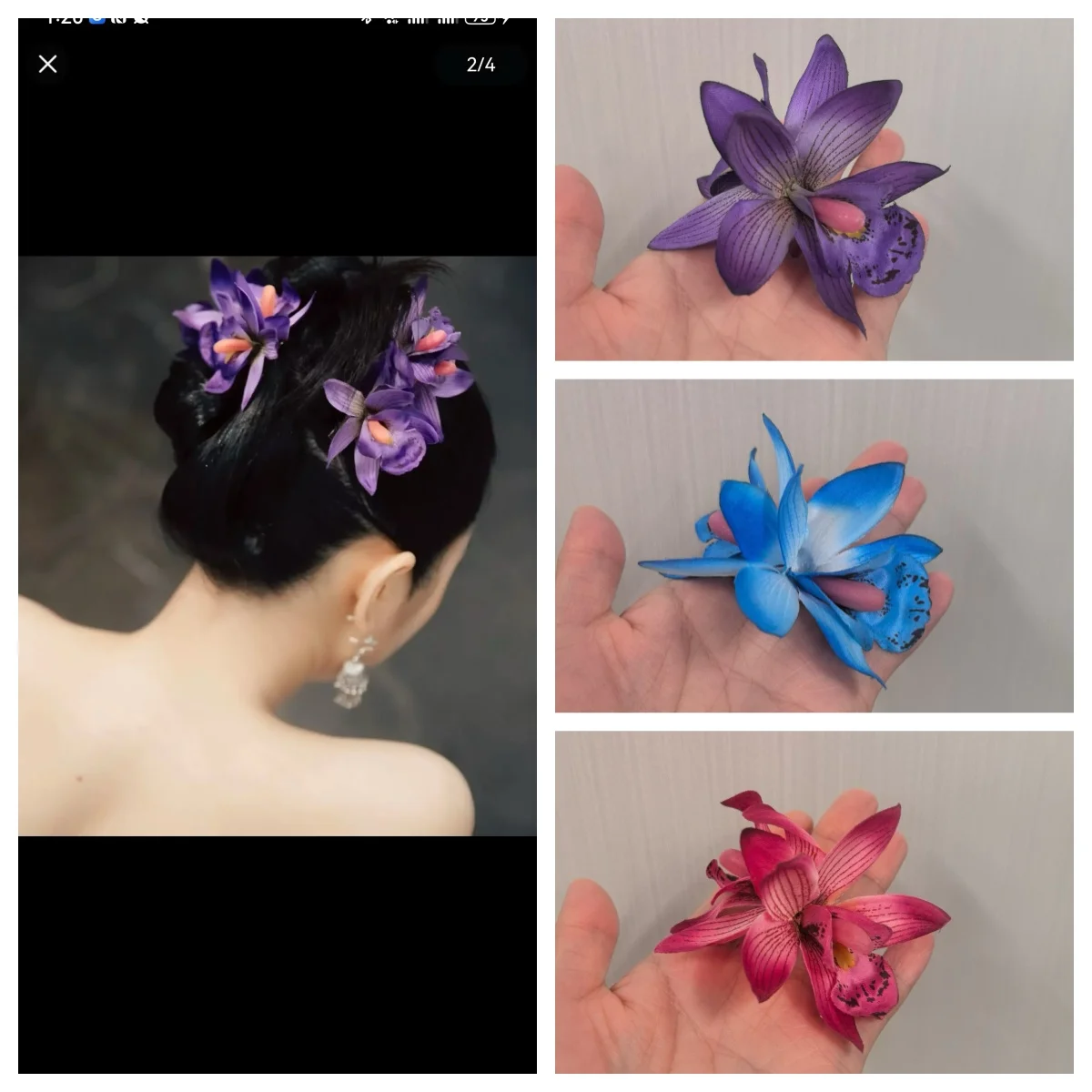 

Wholesale 100pcs Artifical Orchid Flower Hair Clip for Hawaii Party Girls Hairgrips