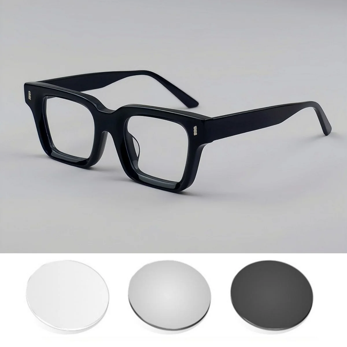 

Vintage Acetate Reading Photochromism Glasses Frame Discoloration Men Women Custom Prescription Eyewear +0.5 to +8