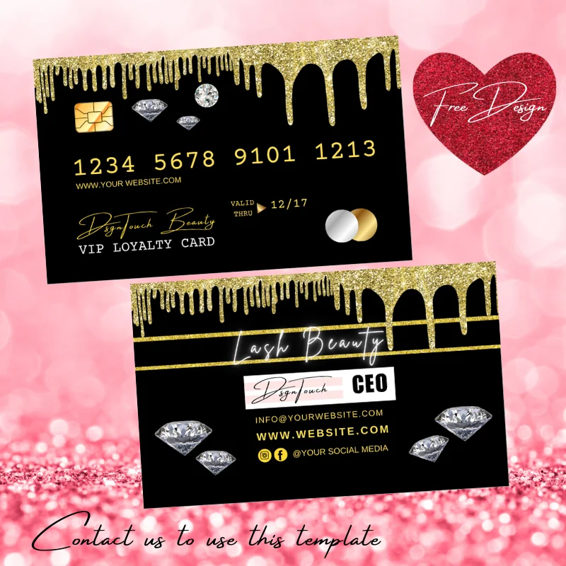 Dsgntouch 200pcs Beauty Loyalty Cards for Salon Business Rewards Credit Punch Card for Hair Stylist Lash Nail Tech Printable