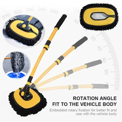 Spazzola per la pulizia dell'auto con curvatura a 15 gradi spazzola per la pulizia del manico lungo telescopica scopa in ciniglia strumenti per la pulizia dei dettagli dell'auto dell'auto