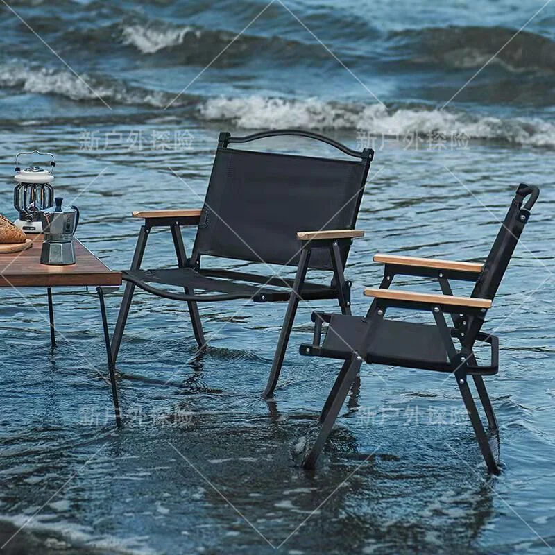 

Outdoor Black Camping Chair Folding Kids Nature Relax Camping Chair Fishing Portable Silla De Playa Plegable Beach Accessory