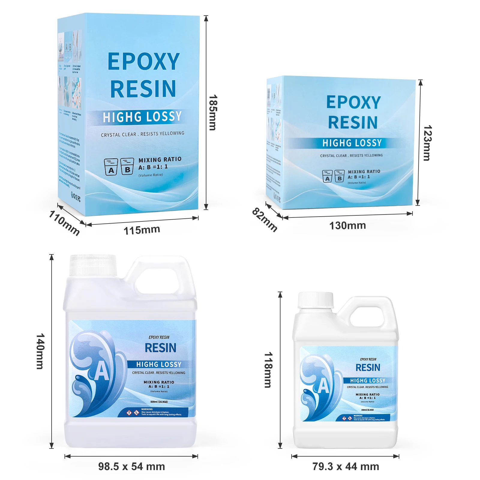 High Adhesive Crystal Hardener Transparent Epoxy Glue 1:1  AB Epoxy Resin Glue Set Kit DIY Resin Jewelry Making 500ml/1000ml Set