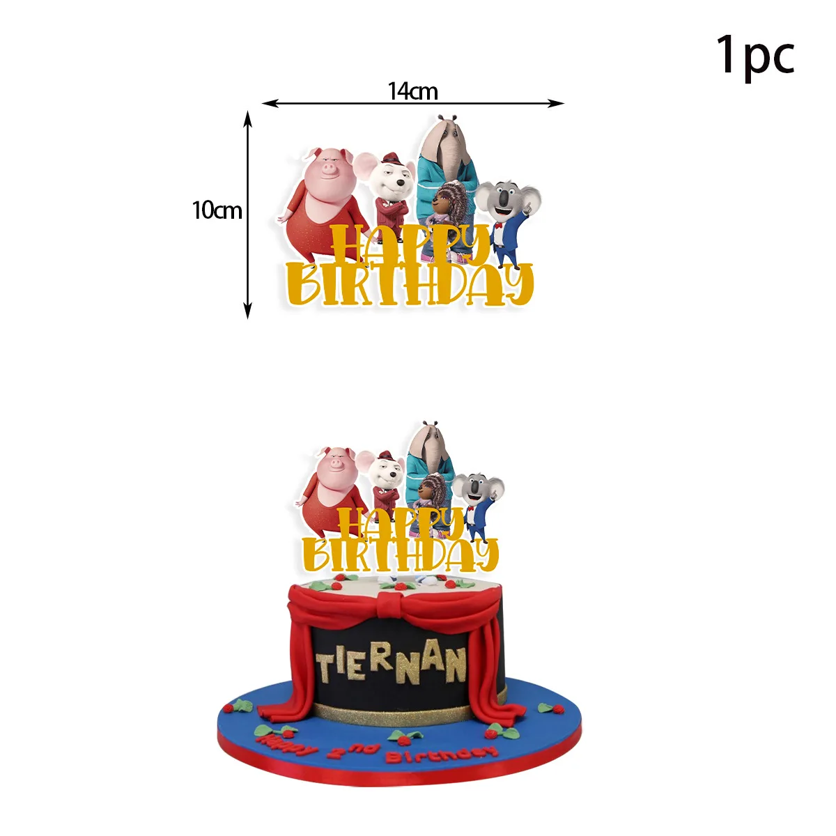 새로운 만화 행복한 좋은 소리 동물 노래 테마 생일 파티 용품, 풍선 케이크 장식 배너 베이비 샤워 소녀 선물