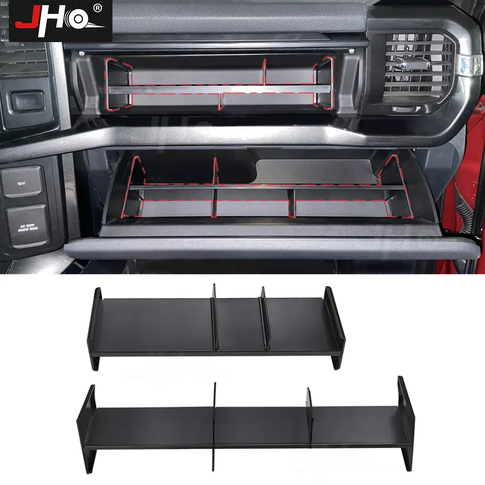 

JHO Glove Box Above and Below Layer Divided Organizer Co-pilot Clapboard For Gen 3 F150 Raptor 2021-2023 Limited Car Accessories