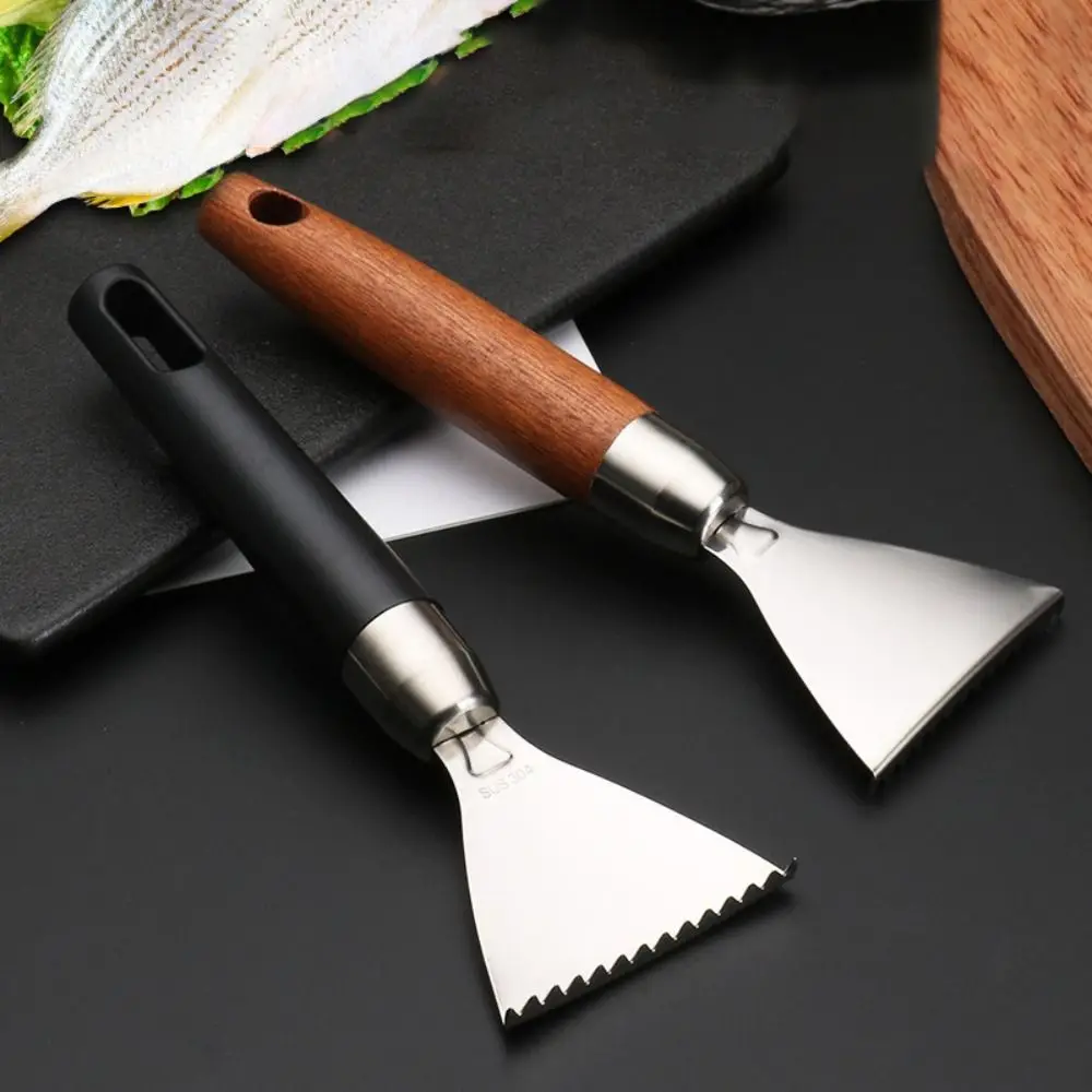 Home Stainless Steel Fish Scale Remover Smooth Cooking Fish Scale Scraper ABS Handle Seafood Tools