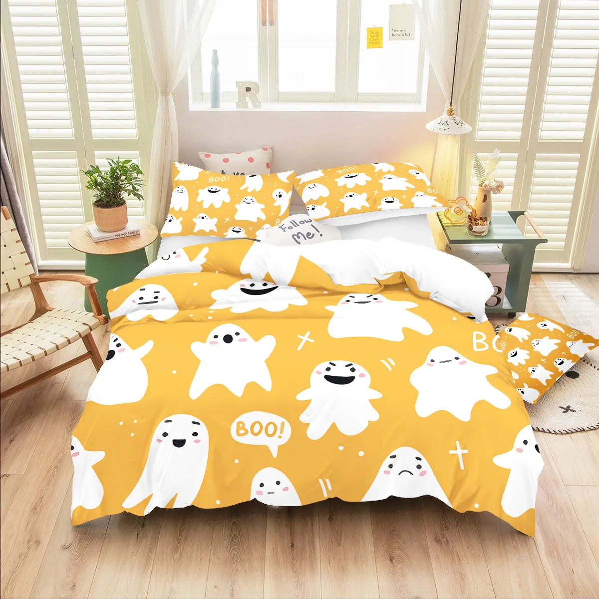 

3 шт., набор продуктов без чипов с принтом призраков на Хэллоуин, мягкий и удобный, спальня в общежитии разных размеров, можно стирать в машине