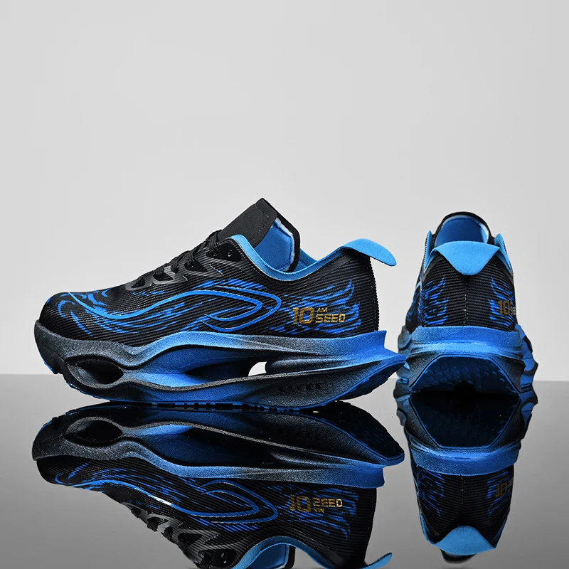 Herren-Freizeitsportschuhe, trendige Laufschuhe mit Tiger-Muster, Sportschuhe mit hohler Dämpfungsoptik, leichte, atmungsaktive Laufschuhe aus Mesh-Material, rutschfest und abriebfest, ideal für Jugendliche, Campus-Marathon-Training und Outdoor-Aktivitäten. – Detail 24
