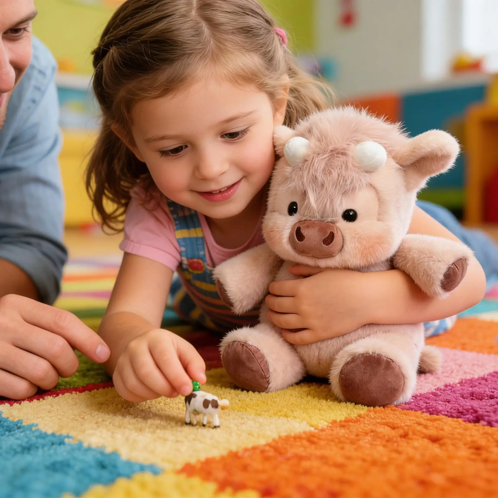 Adorable Muñeco de Ternero de las Tierras Altas Corriendo, Vaca Pequeña de 45cm, Juguete de Peluche, Juguete de Compañía, Regalo Festivo, Adorno Decorativo, Venta al por Mayor