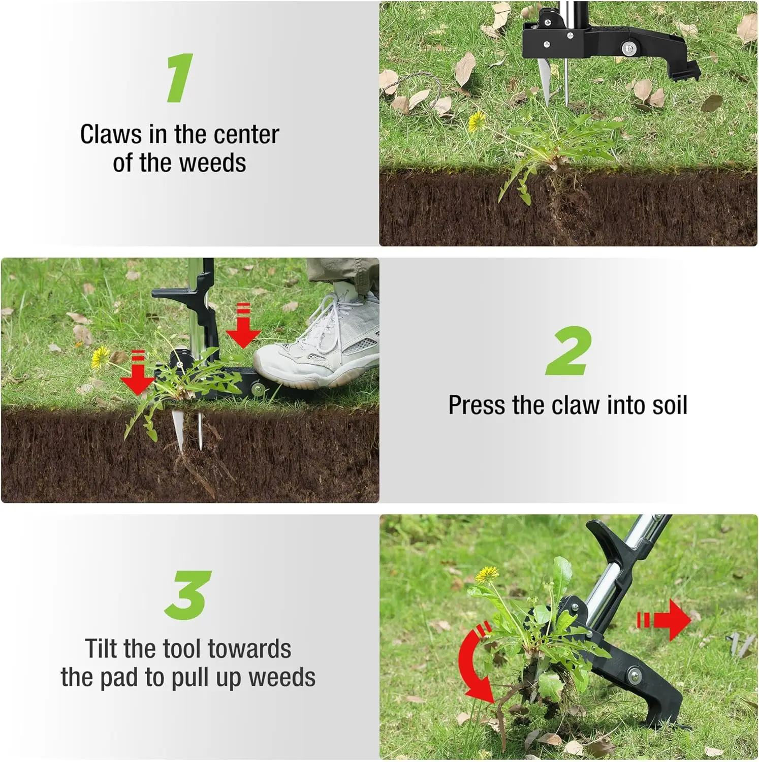Long Handle Weeder Tool Bearing Heavy Weed Pulling Tool Yard Dandelion Weed Picker