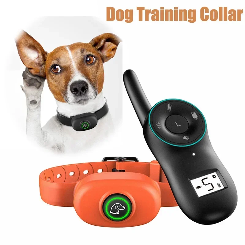 Anti Bark Dog Training Collar, Shock Vibration Beep Pet Bark Stop Electric Remote Control Collar IP67 Waterproof  Rechargeable