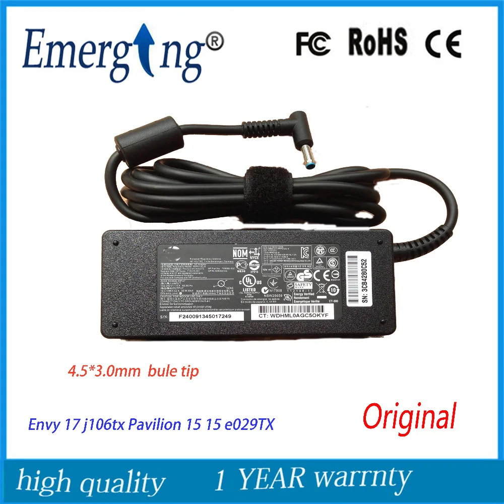 Original 19.5V 4.62A 90W 4.5*3.0mm AC Laptop Adapter Charger For HP Envy 17 j106tx Pavilion 15 15 e029TX