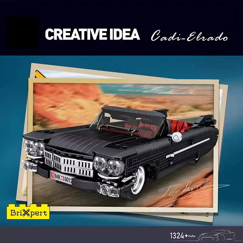 

1324 шт., технический ретро ностальгический автомобиль, набор строительных блоков MOC Mold King, строительные игрушки для детей, взрослых, подарки