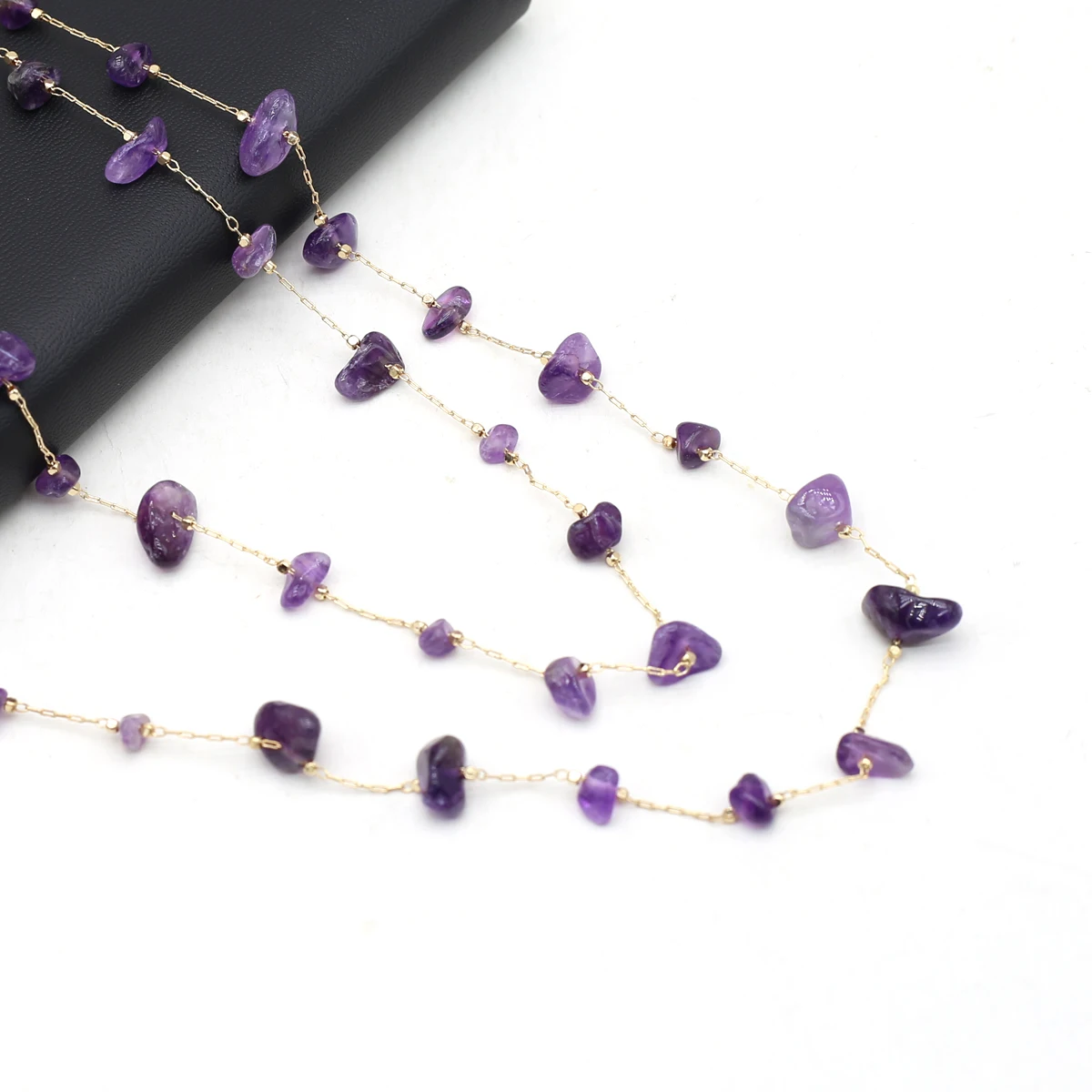 Eyeglasses Chain Amethyst Stone Beaded Trendy Party Gift Length 80cm for Women Men Glasses Mask Rope Accessories Wholesale