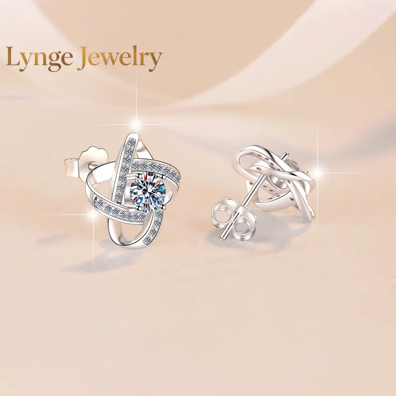 Lynge Jewelry Little Windmill Fashion Stud Earrings Women's 0.5CT Moissanite PT950 Platinum - Cute windmill design,  daily vibra