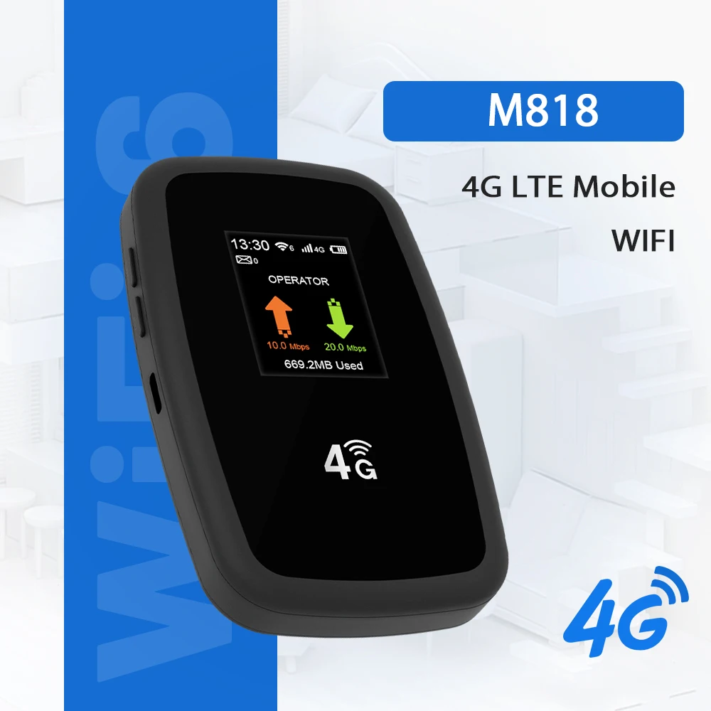 Przenośny Mini Router WiFi 3900mAh z Funkcją Hotspotu Mobilnego na Kartę SIM 4G, Funkcją Firewall, Optymalna Prędkość 300mbps, Kieszonkowy Router 4G ESIM