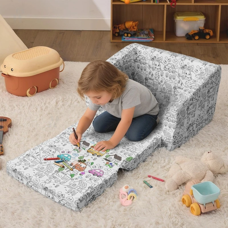 DIY painting seat stool removable and washable baby lazy folding sofa bed