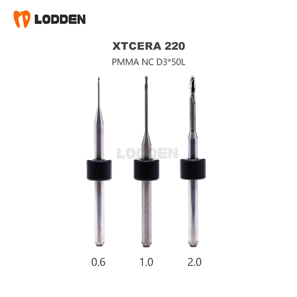 Xtcera 220 for Zirconia PMMA Dental Lab Milling Burs D3 DC NC Coating Milling Cutter Dentisity Materials Grinding Drills