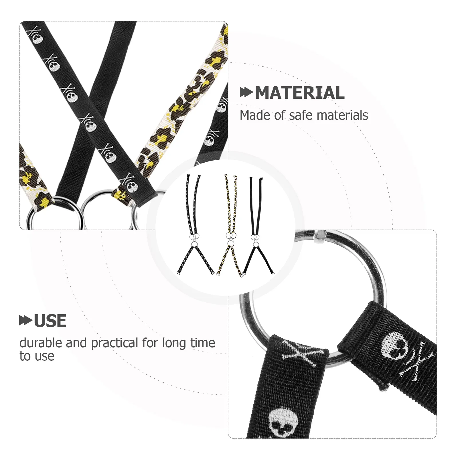 

3pcs Straps Women Bras Hooks Elastic Shoulder Extension Polyester Adjustable Long Extension Strap Black Leopard Print