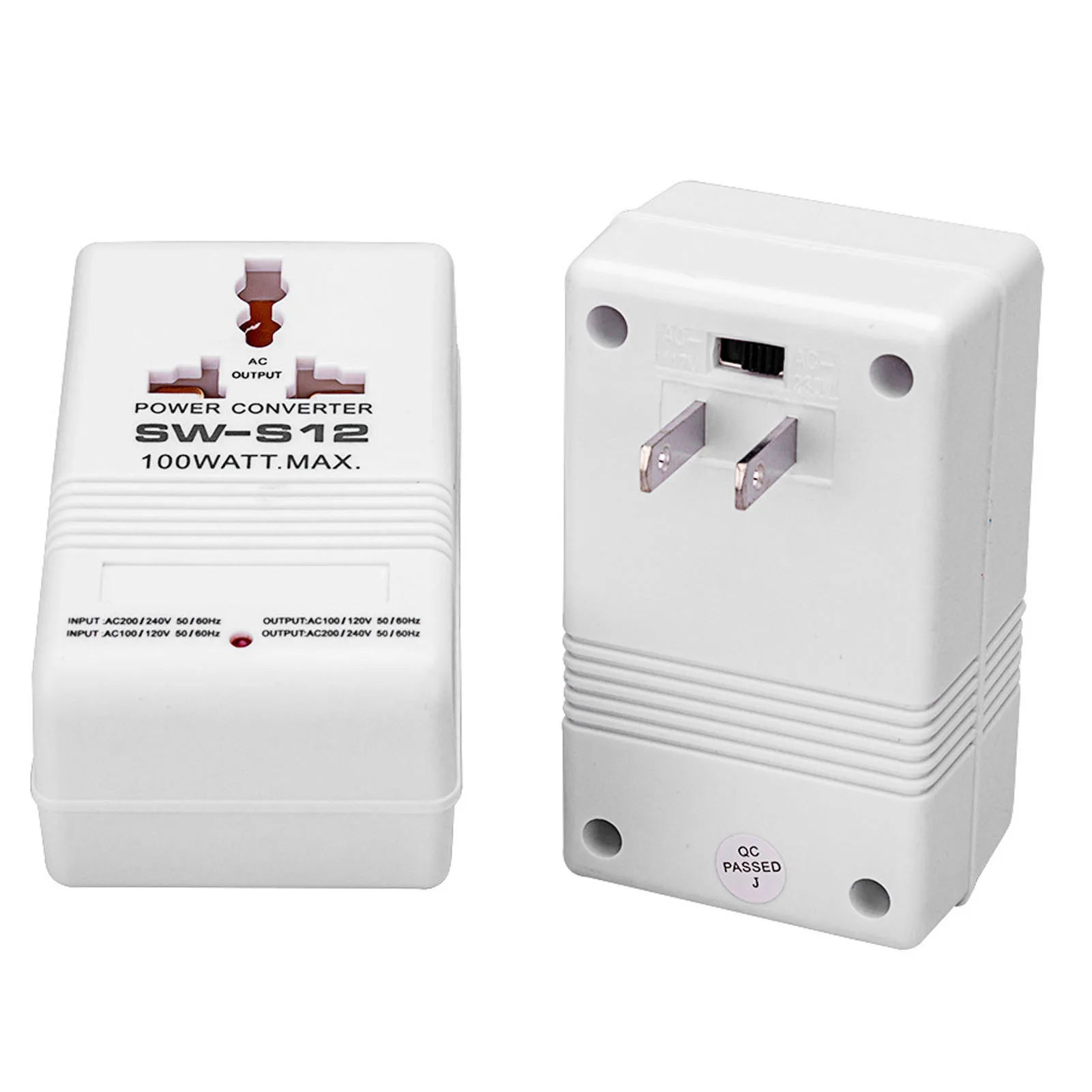 SW-S12 Power Converter 100W 2 Way Foreign Electricity Transformer for Home Appliances Foreign Electricity Converter