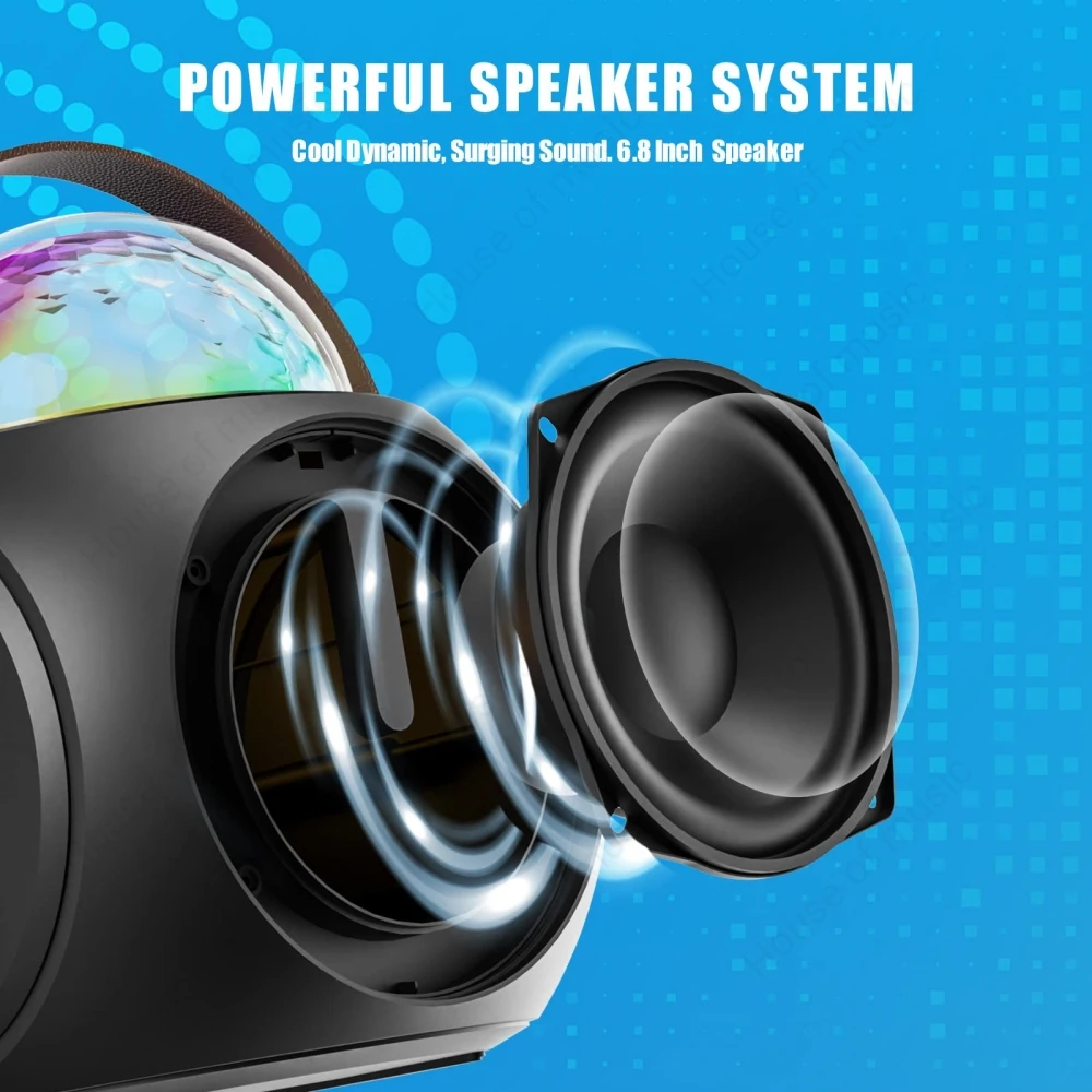 200W Peak High-power Karaoke Singing Machine Wireles Bluetooth Speaker With Mic Home TV Theater Boombox Outdoor Portable KTV Set