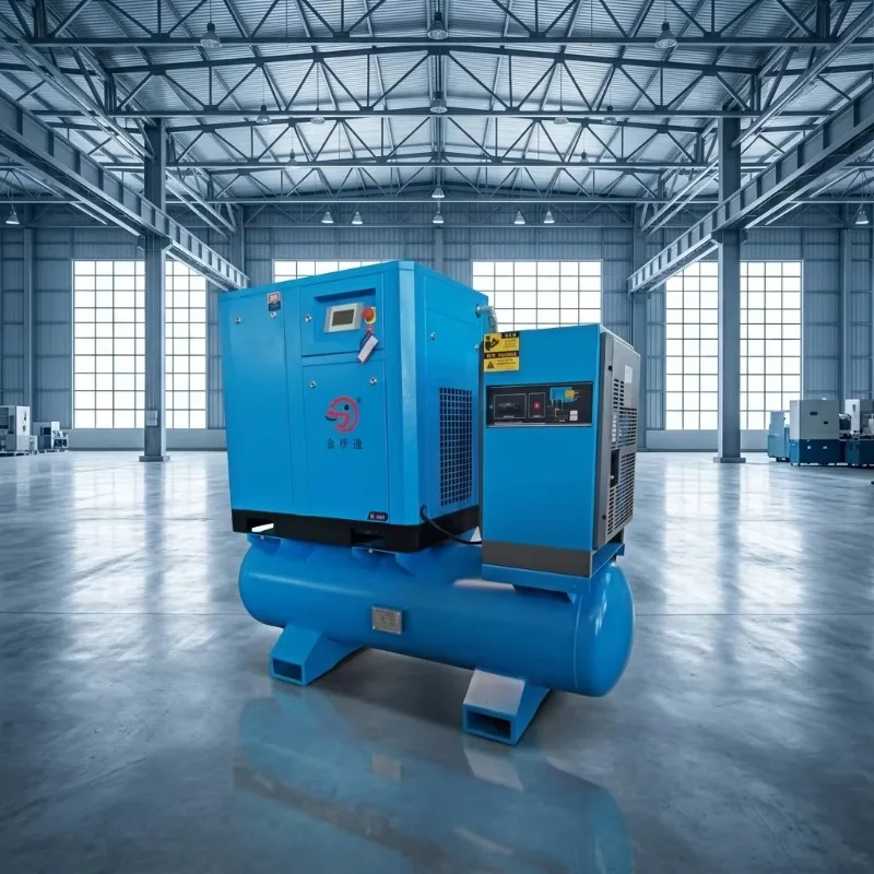 Customized Permanent Magnet VFD 4-in-1 Air Compressor 22kW 380V With Dryer And Tank Low Noise For CNC And Laser