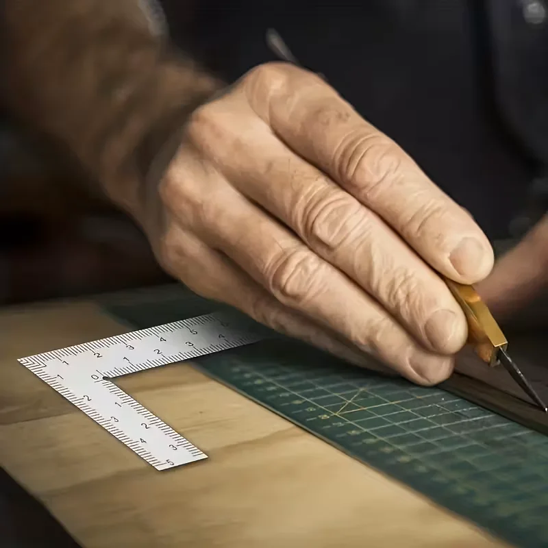 Precision stainless steel L-shaped ruler double-sided high-precision ruler multifunctional angle measuring tool