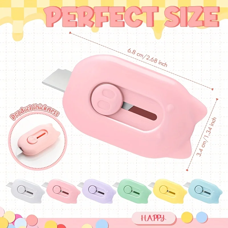36-Pack Mini Cloud Utility Knives | Retractable Safe Box Cutters | for Letter Paper DIY Crafts Small Box