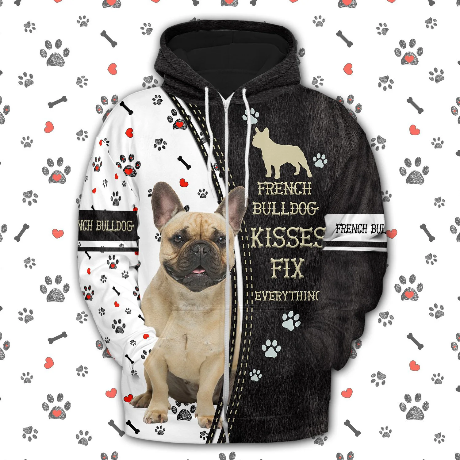 Jumeast 3D Printed Dachshund Men Zipper Hoodies French Bulldog Cutecore Dog Aesthetic Hooded Sweatshirts German Shepherd Clothes