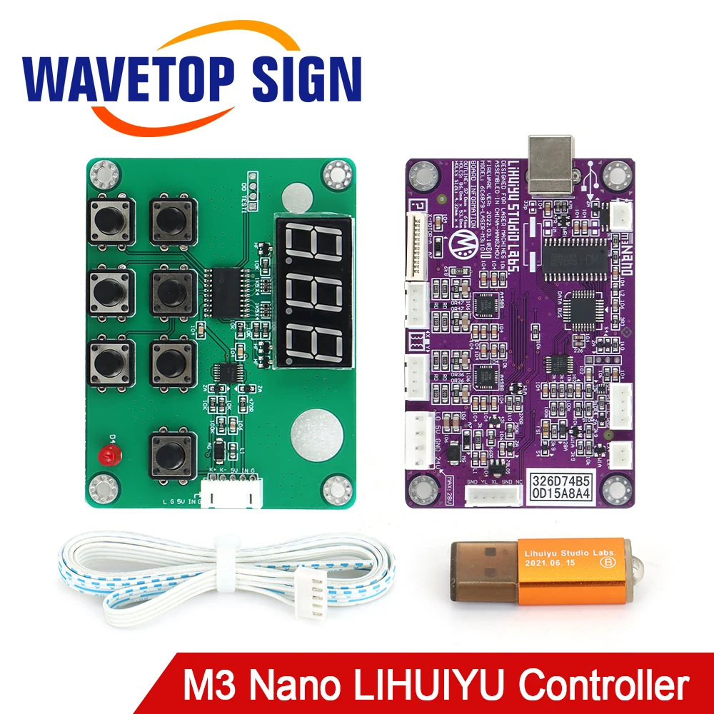 LIHUIYU M3 Co2 Laser Controller Mother Main Board+Control Panel+Dongle B System M2 Nano Upgrade Version the Software Laser DRW