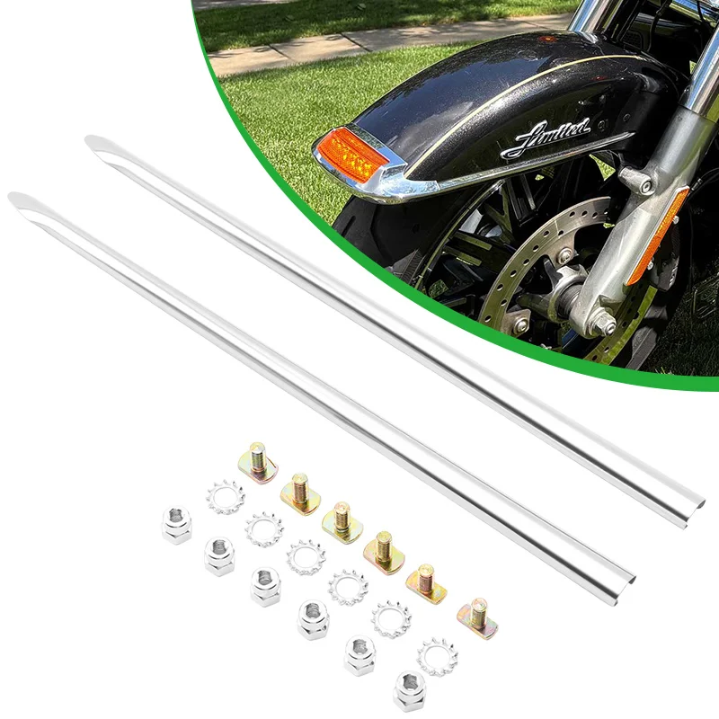 

Для Harley Touring Road King Electra Glide1982-2023 Softail 1986-2017 мотоциклетное переднее крыло, отделка копья, хромированные комплекты брызговиков