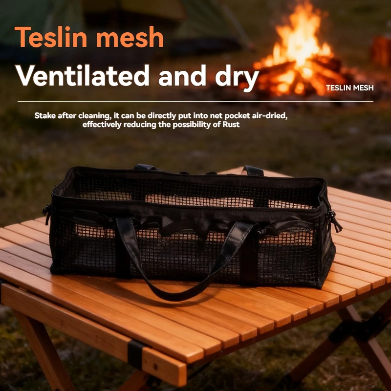 

Принадлежности для кемпинга на открытом воздухе, инструменты для пикника, универсальные сумки для хранения, кемпинговые колышки, сумки, сетчатые мешочки, можно замачивать и мыть.