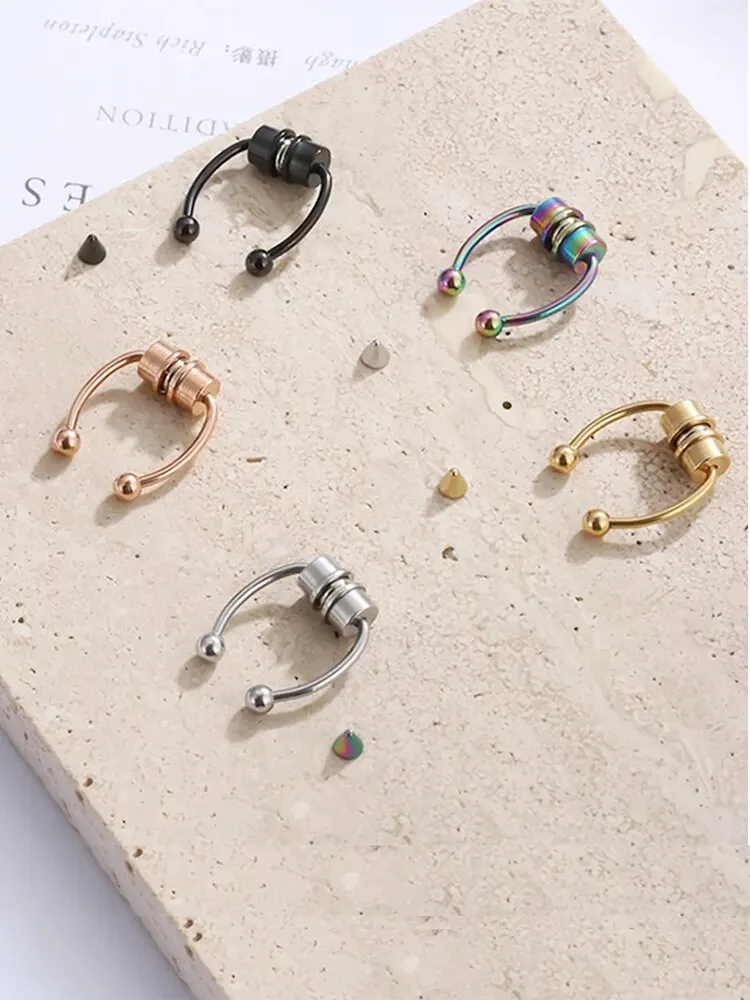 Kobiety Fałszywy Piercing Nose Ring Hoop Septum Non Piercing Nose Clip Rock HipHoop Magnet Stainless Steel Fashion Punk Body Jewelry — zdjęcie 2