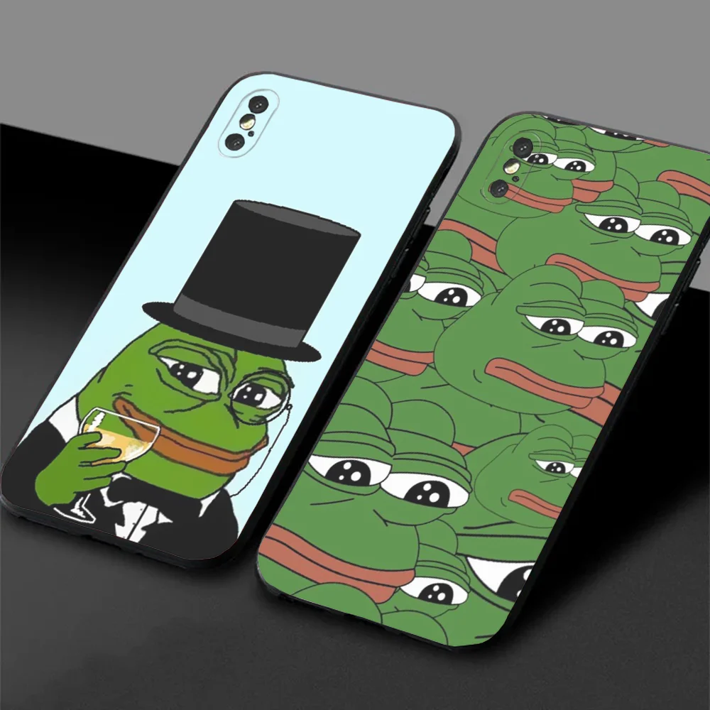 

Sad Frog P-Pepe Funny Phone Case For Samsung S24,23,22,30,21,10,9,Ultra,Plus,Lite,FE,5G Black Soft Case