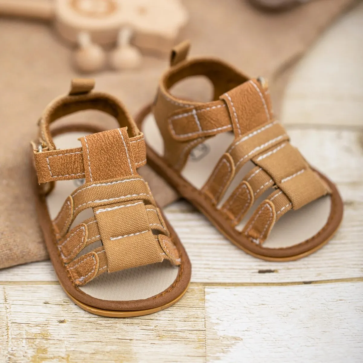 Meckior Summer Baby Shoes Baby Boy Girl Sandal Non-slip Rubber Sole Infant First Walkers Toddler Casual Baby Boy Garden Sandals