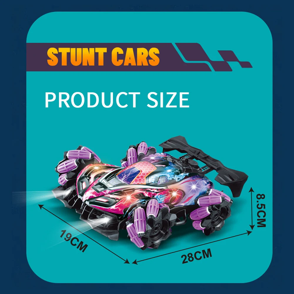 

Remote Control Spray Car Remote Control Stunt Car 2.4GHz with Function Cool Lights Music Side Drift RC Spray Stunt Car